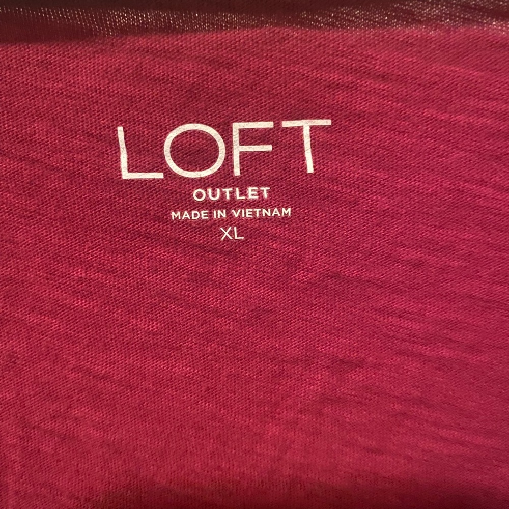 LOFT Burgundy & Navy tops-Size XL - Picture 3 of 7
